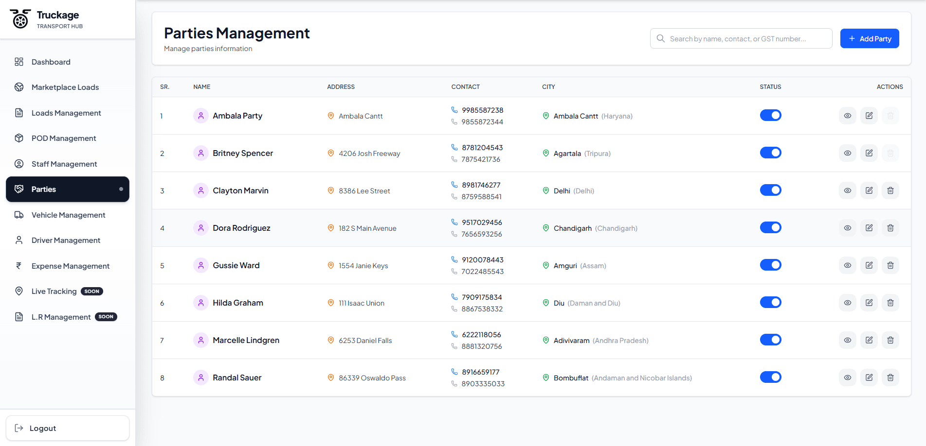 Parties Management
